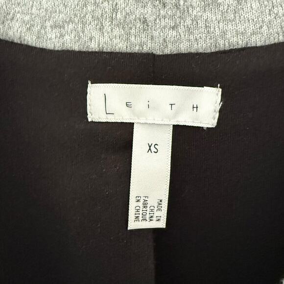 Leith Knit Longline Bomber Jacket Gray Size XS Minimalist Lagenlook - Picture 5 of 7